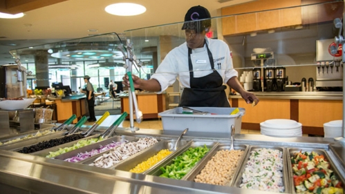 various servings of food at campus dining hall