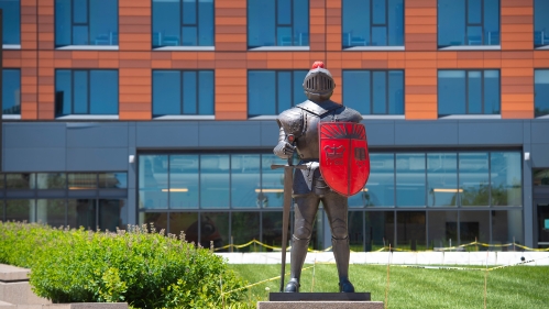 Rutgers Knight statue at The Yard on Colleege Avenue campus