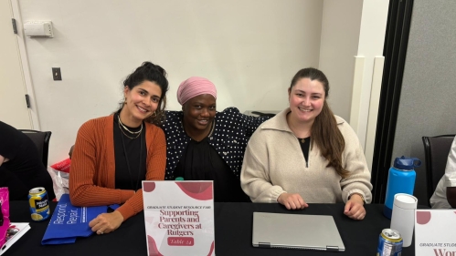 Leaders of SPCR pose for a photo at the Graduate Resource Fair