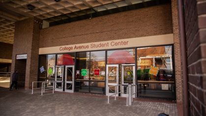 entrance to Rutgers University College Avenue Student Center in New Brunswick, New Jersey