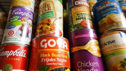 canned food at food pantry
