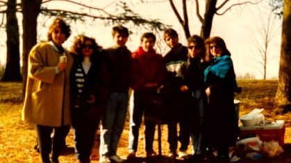 Members of the RUICC gather outside