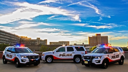 group of Rutgers University Police Department cars