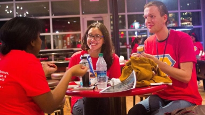 students sitting at a table