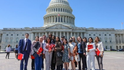 A contingent of 16 Rutgers students traveled to Washington, D.C., this week to advocate for federal student aid funding.