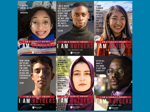 collage of six students and the phrase I am a Scarlet Knight. I am Rutgers