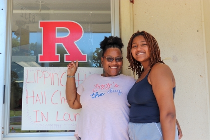Rutgers student with their parent during Move-In