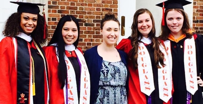 Cierra Kaler-Jones and group of friends at graduation ceremony