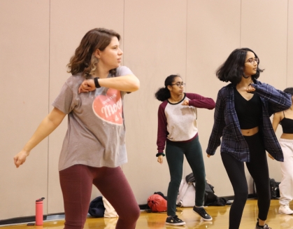 Participants dance in Wood'y's Zumba class