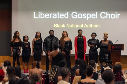 The Liberated Gospel Choir performs the Black National Anthem