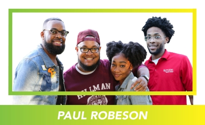 Students from the Paul Robeson LLC pose for a photo