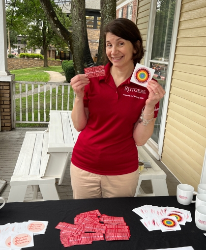 Vojta tables for Sticker Day in front of the OFSA office