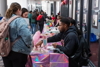 Students at a tabling event